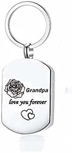 N+A Personalized Cremation Urn Keychain for Ash,Stainless Steel Name Date Memorial Customized Cremation Ash Keyring Necklace Keepsake Gift for Families,Friends(Free Funnel Fill Kit Set + Chain) in Saudi Arabia
