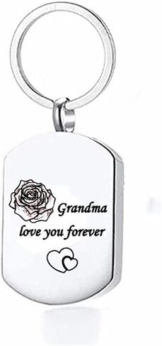 N+A Personalized Cremation Urn Keychain for Ash,Stainless Steel Name Date Memorial Customized Cremation Ash Keyring Necklace Keepsake Gift for Families,Friends(Free Funnel Fill Kit Set + Chain) in Saudi Arabia