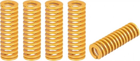 uxcell 3D Printer Die Spring, 18mm OD 20mm Long 5pcs Spiral Stamping Light Load Compression Mould Die Springs for 3D Printer Electric Part, Yellow in Saudi Arabia