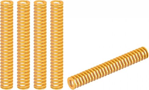 uxcell 3D Printer Die Spring, 18mm OD 20mm Long 5pcs Spiral Stamping Light Load Compression Mould Die Springs for 3D Printer Electric Part, Yellow in Saudi Arabia