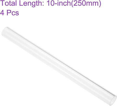 DMiotech 4pcs 11mm x 15mm(0.4" x 0.6") Clear Acrylic Pipe Rigid Plastic Tubing 10" for Aquarium Water Pipe, Water Cooling System, Plumbing in Saudi Arabia