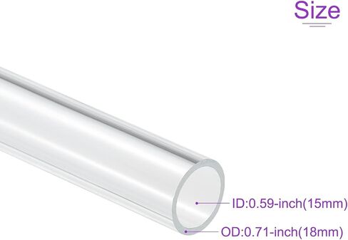 DMiotech 4pcs 11mm x 15mm(0.4" x 0.6") Clear Acrylic Pipe Rigid Plastic Tubing 10" for Aquarium Water Pipe, Water Cooling System, Plumbing in Saudi Arabia