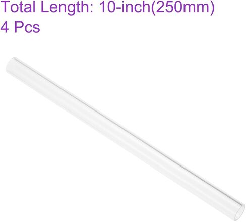 DMiotech 4pcs 11mm x 15mm(0.4" x 0.6") Clear Acrylic Pipe Rigid Plastic Tubing 10" for Aquarium Water Pipe, Water Cooling System, Plumbing in Saudi Arabia