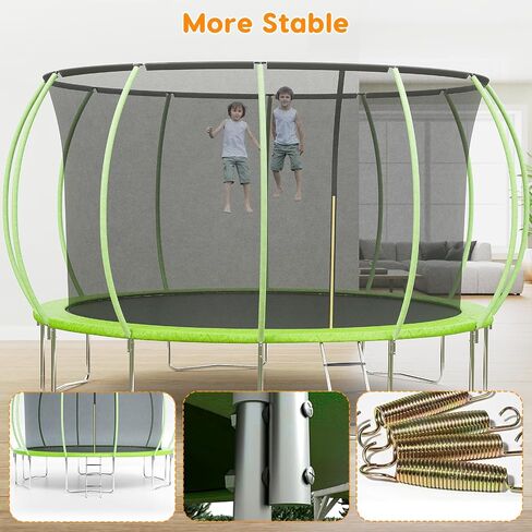 Trampoline 10FT 12FT 14FT 16FT, Trampolines for Kids & Adults, Trampoline with Enclosure, Ladder, Recreational Trampolines for Outdoor Jump, ASTM Approved in Saudi Arabia