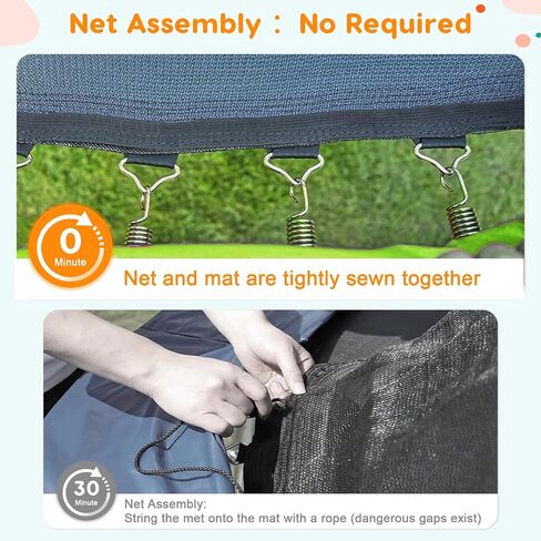 Trampoline 10FT 12FT 14FT 16FT, Trampolines for Kids & Adults, Trampoline with Enclosure, Ladder, Recreational Trampolines for Outdoor Jump, ASTM Approved in Saudi Arabia