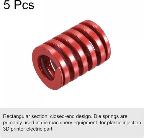 uxcell 3D Printer Die Spring, 5pcs 18mm OD 20mm Long Spiral Stamping Medium Load Compression Mould Die Springs for 3D Printer Electric Part, Red in Saudi Arabia