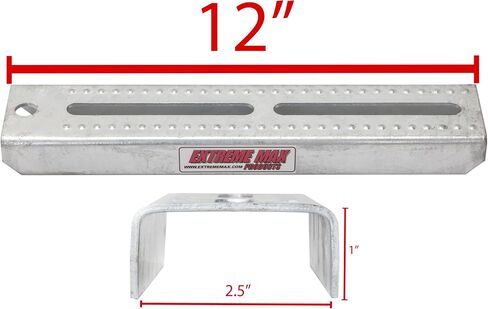 Extreme Max 3006.7072 12" Galvanized Swivel-Top Bunk Bracket with Hardware for 2" x 3" Trailer - 2-Pack in Saudi Arabia