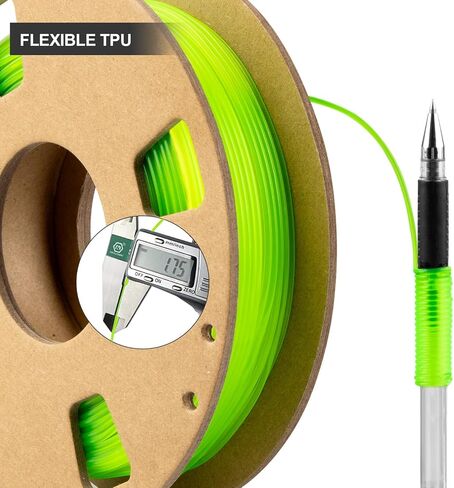 TPU Filament 1.75mm Bundle, TINMORRY 3D Printer Filament Bundle, 200g x 5 spools, Transparent + Transparent Orange + Transparent Yellow + Transparent Violet + Transparent Emerald Green in Saudi Arabia