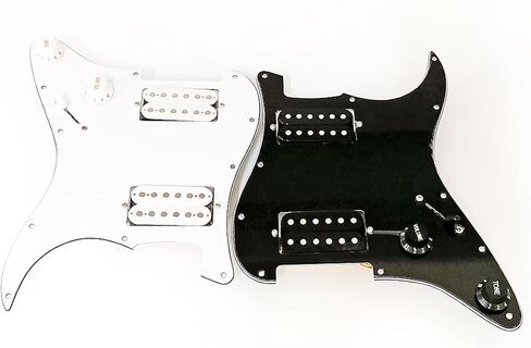 Prewired Strat Pickguard HH with Ceramic Double Colis Humbucker Pickups Fit Strat Guitar Part White Pearl in Saudi Arabia