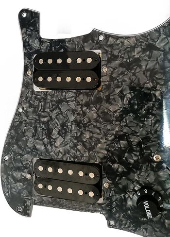 Prewired Strat Pickguard HH with Ceramic Double Colis Humbucker Pickups Fit Strat Guitar Part White Pearl in Saudi Arabia