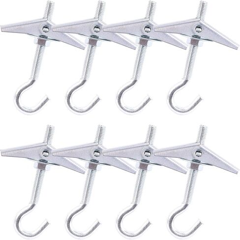 32Pcs M5×75 Heavy Duty Carbon Steel Ceiling Hooks Spring Toggle Wing Bolts Wall Fixing Ceiling Hooks Pothook Wall Fixing Anchors Ceiling for Hanging Plants in Saudi Arabia