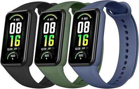 3 Pack Soft TPU Bands Compatible with Amazfit Band 7 Replacement Band, Adjustable Replacement Sport Loop Straps for Amazfit Band 7 Strap for Women Men in Kuwait