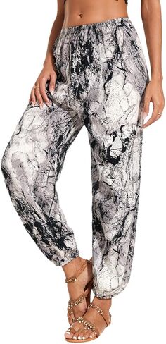Women's Casual Loose Lounge Pants Comfy Boho Beach Harem Pants in Saudi Arabia