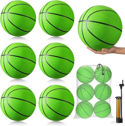 Leyndo 6 Pcs Basketballs Bulk Size 7, Rubber Basketballs for Teens 29.5'' Basketball Outdoor Indoor Adult Youth Official Basket Ball with Pump Set for Basketball Games Training in Saudi Arabia