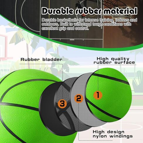 Leyndo 6 Pcs Basketballs Bulk Size 7, Rubber Basketballs for Teens 29.5'' Basketball Outdoor Indoor Adult Youth Official Basket Ball with Pump Set for Basketball Games Training in Saudi Arabia