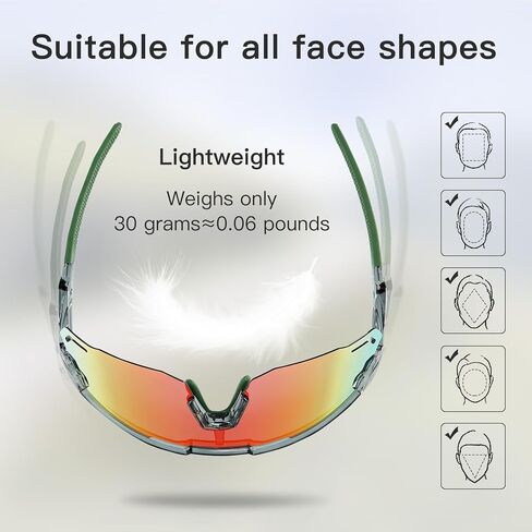 Santic Cycling Glasses Ultra Light Sunglasses with UV Protection and Polarized Lens in Saudi Arabia