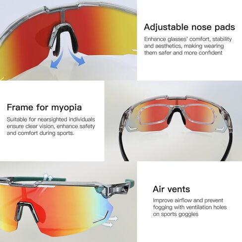Santic Cycling Glasses Ultra Light Sunglasses with UV Protection and Polarized Lens in Saudi Arabia
