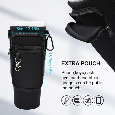 Water Bottle Carrier Bag for Stanley Cup, Water Bottle Sling Fit Stanley Tumbler 40oz, Water Bottle Pouch with Adjustable Shoulder Strap | Walking Cycling Hiking Camping (BEIGE) in Saudi Arabia