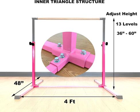 4FT/5FT Gymnastic Bar Set Gymnastics Horizontal Bar Gymnastics Kip Bar for Kids Home Use in Saudi Arabia