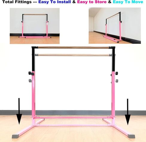 4FT/5FT Gymnastic Bar Set Gymnastics Horizontal Bar Gymnastics Kip Bar for Kids Home Use in Saudi Arabia