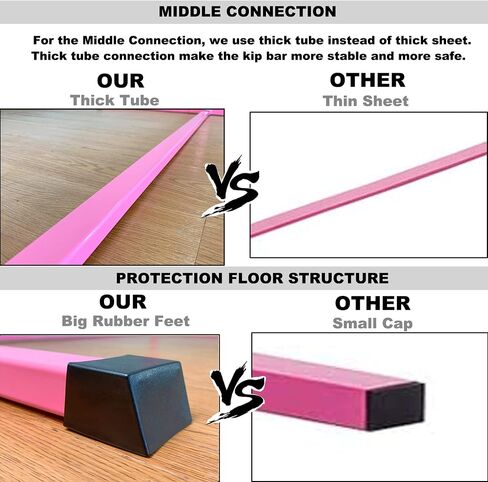 4FT/5FT Gymnastic Bar Set Gymnastics Horizontal Bar Gymnastics Kip Bar for Kids Home Use in Saudi Arabia
