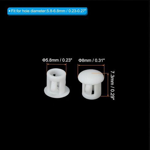 PATIKIL 6mm (1/4") Plastic Hole Plugs, 60Pcs Flush Type Round Hole Plugs Cover Snap in Locking Hole Tube for Table Kitchen Cabinet Furniture, Black in Saudi Arabia