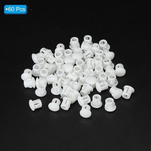 PATIKIL 6mm (1/4") Plastic Hole Plugs, 60Pcs Flush Type Round Hole Plugs Cover Snap in Locking Hole Tube for Table Kitchen Cabinet Furniture, Black in Saudi Arabia