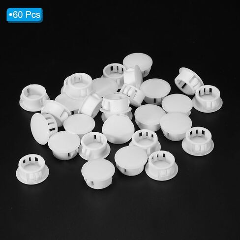 PATIKIL 6mm (1/4") Plastic Hole Plugs, 60Pcs Flush Type Round Hole Plugs Cover Snap in Locking Hole Tube for Table Kitchen Cabinet Furniture, Black in Saudi Arabia