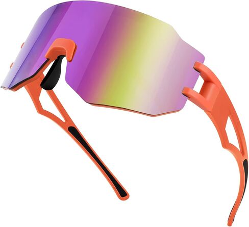 FEISEDY Sports Cycling Glasses Men Fashion Mirrored Bicycle Sunglasses One Piece Rimless Lens B2867 in Saudi Arabia