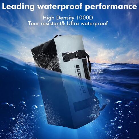 حقيبة كبيرة من القماش الخشن مقاومة للماء، حقائب دفل شديدة التحمل سعة 150 لتر للسفر، حقيبة كبيرة جافة وحقيبة قارب مقاومة للماء وحقيبة ظهر مضادة للماء للدراجات النارية والتخييم والتجديف in Kuwait