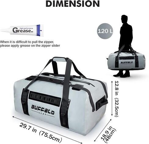 حقيبة كبيرة من القماش الخشن مقاومة للماء، حقائب دفل شديدة التحمل سعة 150 لتر للسفر، حقيبة كبيرة جافة وحقيبة قارب مقاومة للماء وحقيبة ظهر مضادة للماء للدراجات النارية والتخييم والتجديف in Kuwait