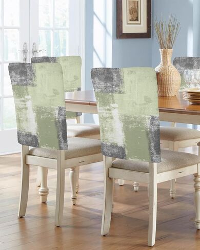4 Packs Black Grey Painted Dining Chair Back Cover, Decorative Kitchen Dinner Chair Seat Covers Washable Chair Slip Covers,Slipcovers Protect for Dinning Room Abstract Contemporary Smear Graffiti Art in Saudi Arabia