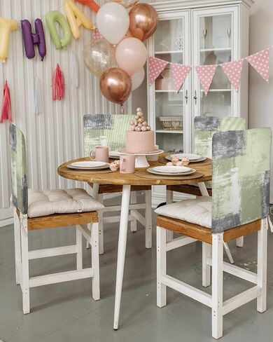 4 Packs Black Grey Painted Dining Chair Back Cover, Decorative Kitchen Dinner Chair Seat Covers Washable Chair Slip Covers,Slipcovers Protect for Dinning Room Abstract Contemporary Smear Graffiti Art in Saudi Arabia