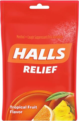 HALLS throat drops, Honey Lemon Flavor, 1 bag, 3 On-the-go packs per bag (24 Drops Total) in Saudi Arabia