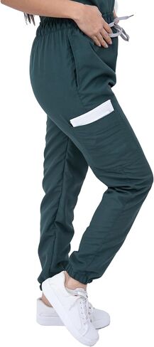 Scrubs - Women Antifluid Jogger Surgical Scrub Set - V-Neck, Cargo Pockets, Soft-to-Touch Fabric in Saudi Arabia
