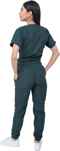 Scrubs - Women Antifluid Jogger Surgical Scrub Set - V-Neck, Cargo Pockets, Soft-to-Touch Fabric in Saudi Arabia
