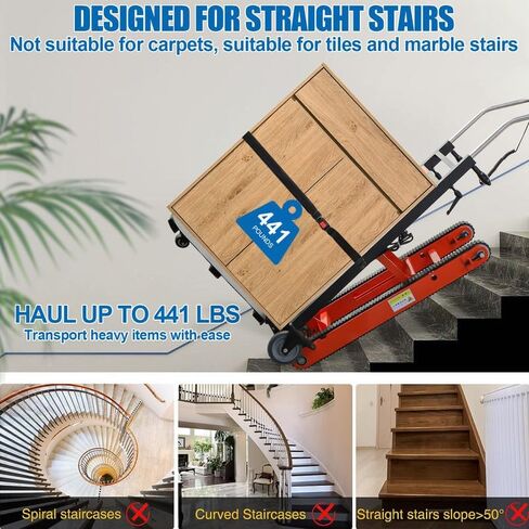 Electric Stair Climbing Dolly, 1200W Powered Electric Stair Climbing Hand Trucks Dolly Cart for Moving, 880lb Capacity Heavy Duty Stair Climber in Saudi Arabia