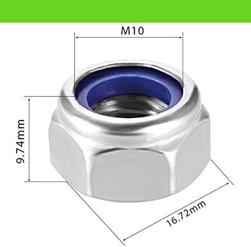 100Pcs M4 x 0.7mm 304 Stainless Steel Self-Lock Nylon Inserted Hex Lock Nuts, Self Clinching Nuts by Persberg P120-51 in Saudi Arabia