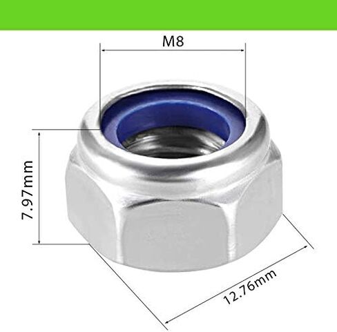 100Pcs M4 x 0.7mm 304 Stainless Steel Self-Lock Nylon Inserted Hex Lock Nuts, Self Clinching Nuts by Persberg P120-51 in Saudi Arabia