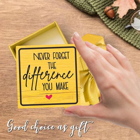 Home Office Wooden Sign Decor,〝NEVER FORGET THE difference YOU MAKE〞 Positive Reminder Sign With A Metal Support, Home Office Desk Decor, Gifts For Families, Friends & Coworkers(Pink) - D04 in Saudi Arabia