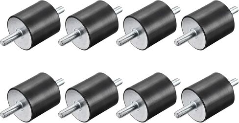 uxcell M8x23mm حوامل مطاطية، 8 قطع مضادة للاهتزاز معزولة ممتصة للصدمات ذكر لضواغط الهواء، محرك المرآب، محركات الديزل، 40x20 مم in Saudi Arabia