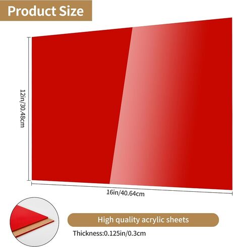 8 x 12 Red Acrylic Sheets 1/8 inch Thick 3mm 2 Pieces Red Plexiglass Sheets,for Laser Cutting,Painting, Handicrafts, DIY Display Projects (2, red, 8 x 12) in Saudi Arabia