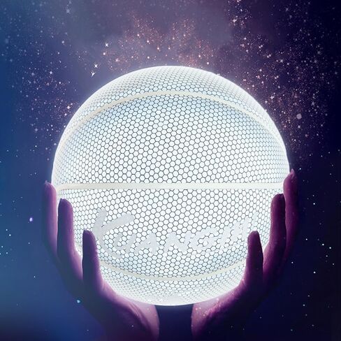 Kuangmi Reflective Glowing Basketball Holographic Luminous for Night Game Light Up Basket Ball Men's Official Size 7 29.5" in Saudi Arabia