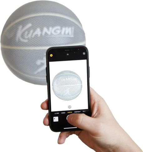 Kuangmi Reflective Glowing Basketball Holographic Luminous for Night Game Light Up Basket Ball Men's Official Size 7 29.5" in Saudi Arabia