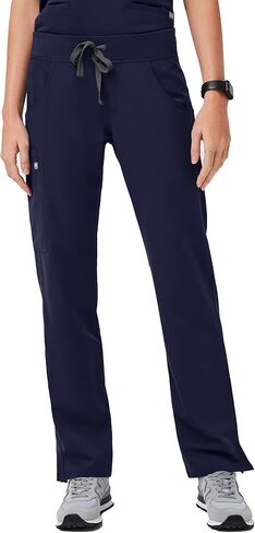 سروال FIGS Kade Cargo Scrub للنساء - مقاس كلاسيكي، ساق مستقيمة، 4 جيوب، حزام خصر لليوجا، سروال فرك نسائي مضاد للتجاعيد in Kuwait