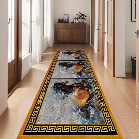 Lodge Cabin Black Bear Runner Rug, 2x6ft, Wildlife Bear Forest Woodland Hallway Rugs, Red and Black Buffalo Plaid Border Long Runner, Non-Slip Washable Farmhouse Floor Mats for Kitchen Bedroom in Saudi Arabia