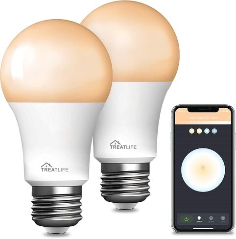 TREATLIFE Smart Light Bulbs 4Pack, 2500K-6500K Tunable White Dimmable LED Light Bulb Compatible with Alexa and Google Home, 2.4GHz WiFi Smart bulb, 800LM, E26 A19 9W, No Hub Required in Saudi Arabia