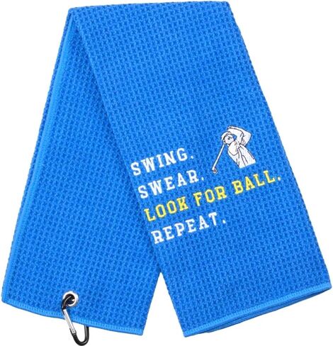 Golf Towels, Embroidered Funny Golf Towel - Golf Gifts for Men or Women, Golf Accessories for Men or Women, That's What I Do I Play Golf and I Know Things, Black in Saudi Arabia