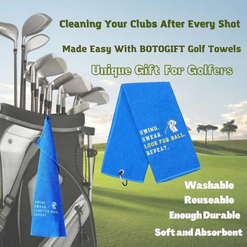 Golf Towels, Embroidered Funny Golf Towel - Golf Gifts for Men or Women, Golf Accessories for Men or Women, That's What I Do I Play Golf and I Know Things, Black in Saudi Arabia