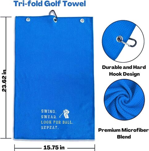 Golf Towels, Embroidered Funny Golf Towel - Golf Gifts for Men or Women, Golf Accessories for Men or Women, That's What I Do I Play Golf and I Know Things, Black in Saudi Arabia